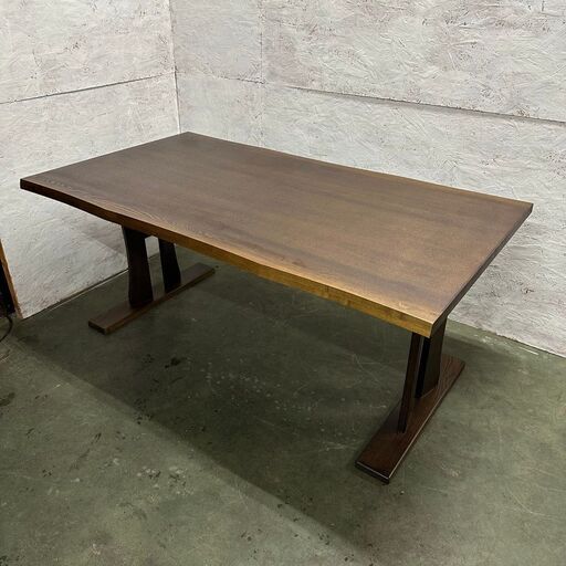 【NITORI】 ニトリ 天然木 ダイニングテーブル 160cm×90cm ヤマト4 160 DBR 専用コンセント付 N0567