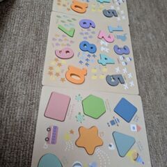型はめパズル　数字　動物　形　4枚