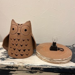 (お値下げ！)ふくろう陶器ランプの画像