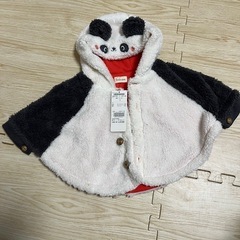 新品未使用品【サイズs】パンダ柄ベビーポンチョ