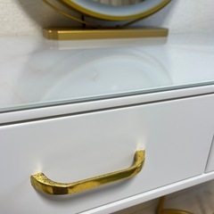 大理石調強化ガラス天板ドレッサーの画像