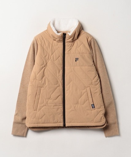 【ゴルフ】ストレッチタフタ 袖ニット 蓄熱裏地付 中綿ブルゾン レディース