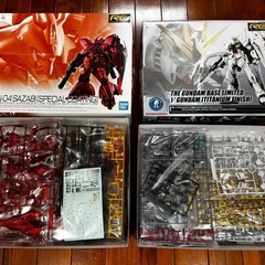 RG νガンダム（チタニウムフィニッシュ）& RG サザビー（スペシャルコーティング）セットの画像