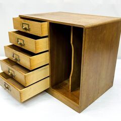 レトロ家具】木製レターケース 小引出し5杯 ブックラック付き