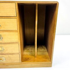 レトロ家具】木製レターケース 小引出し5杯 ブックラック付き