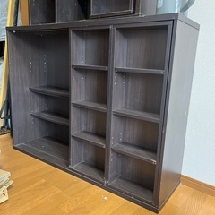ダークブラウン 大きい本棚 の画像