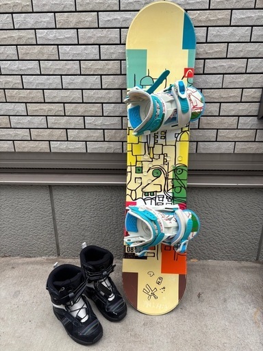 2回使用 キッズスノーボード 108cm head ROWDY×バイン×ブーツ 2回使用