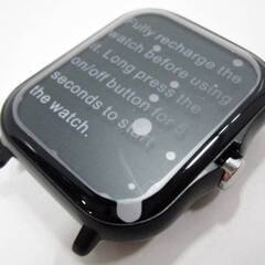 【未使用に近い】スマートウォッチ　Bluetooth　通話　SMS　天気　歩数計　iPhone　android　日本語対応　ブラック　デジタルウォッチの画像