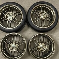 【軽量】KYOHO 共豊　エンケイ　AME トレーサー　7J×17 +48 5穴×PCD100 ハブ約73　軽量6.9ｋｇ　ブロンズ　4本　廃版希少ホイールの画像