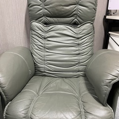 ソフトレザー　回転椅子　グリーンの画像