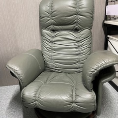 ソフトレザー　回転椅子　グリーンの画像