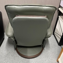ソフトレザー　回転椅子　グリーンの画像