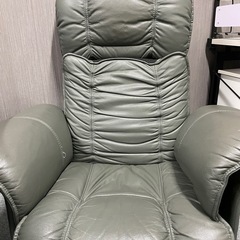 ソフトレザー　回転椅子　グリーンの画像