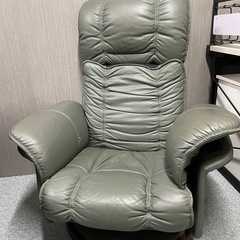 ソフトレザー　回転椅子　グリーンの画像