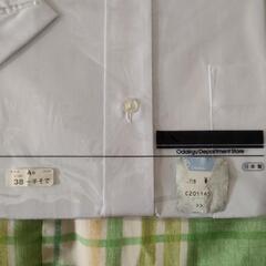 小田急百貨店　新品　半袖ワイシャツ　白（無地）　A38の画像