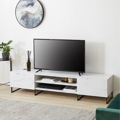 大理石柄テレビ台　アイアン