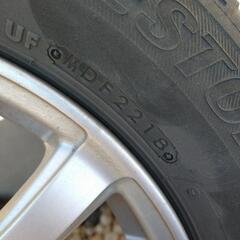 1月10日まで　スタッドレスタイヤ　ホイール付　１５５/６５Ｒ１３　２０１８年製　減ってます　エブリイワゴンに履いてました　現状渡しですの画像