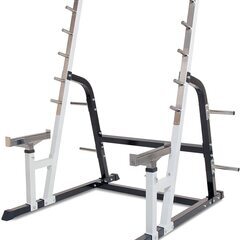 【美品】ROTEC（アイロテック）NEWパワースクワットラックV2ハーフラック パワーラック バーベル ベンチプレス トレーニング器具 ホームジムの画像