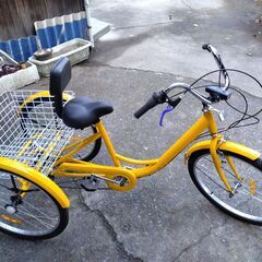 バスケット付き24インチ7スピード三輪車耐荷重330ポンド 、男...