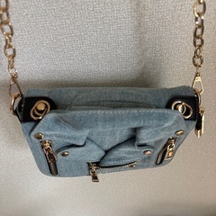 ショルダーバッグ　ライダーズジャケットデニムデザインの画像