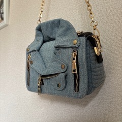 ショルダーバッグ　ライダーズジャケットデニムデザインの画像