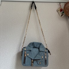 ショルダーバッグ　ライダーズジャケットデニムデザインの画像