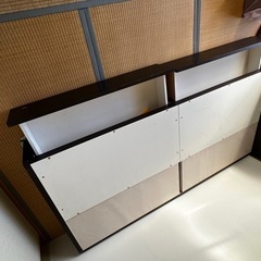ブラウンシングルベッド収納付き　取りに来る方に限定の画像