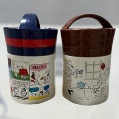 スヌーピー、ミッキーマウス保温保冷デリカポット2個セット