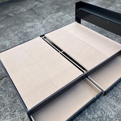 ★コンセント　収納付き フレーム マットレス セット★コスパクリエーション ダブルベッド ダブルサイズ★ロータイプ★フレーム★マットレス★ の画像