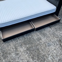 ★コンセント　収納付き フレーム マットレス セット★コスパクリエーション ダブルベッド ダブルサイズ★ロータイプ★フレーム★マットレス★ の画像