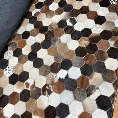 アルモニア　高級ラグマット　ハラコラグ　牛皮の画像