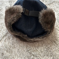 耳あてつき　デニムキャップ　帽子の画像