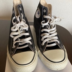 コンバース  オールスター 黒 ハイカット インヒール 8