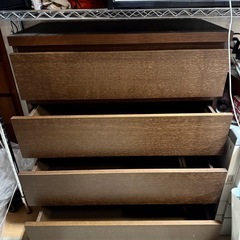 収納家具　チェスト4段　ダークブラウンの画像