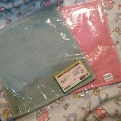 新品！オーガニック　ハンドタオルセット　ピンク　グリーンの画像