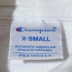 チャンピオンChampion ホワイト フード付きパーカー プルオーバー 定番ロゴ #XSの画像