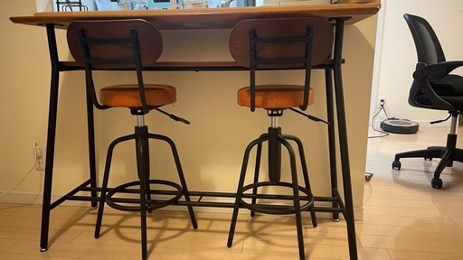 カウンターテーブル&チェア2脚