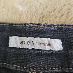 axes femmeアクシーズファム 裾レースデニムの画像