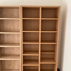 【美品】頑丈木製本棚　幅90cm ハイタイプ