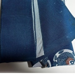 ☆クリ-ニング済み商品！中古未使用品藍色小手毬花模様風呂敷66×62御祝い事贈答品など大切な品物を包んで持ち運ぶ時収納時に軽量最適の画像