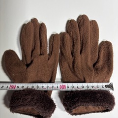 ☆中古未使用品レディース茶色の暖か手袋秋冬物暖か肌触り良好ふわふわ感ありの画像
