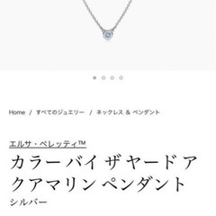 ティファニー カラーバイザヤードアクアマリンペンダントの画像