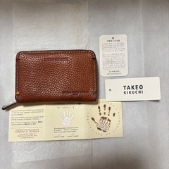 【未使用】TAKEO KIKUCHI ブラウンレザーコインケースの画像