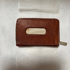 【未使用】TAKEO KIKUCHI ブラウンレザーコインケースの画像