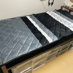 【実質新品】中綿入り冬用フランネル敷きパッド シングルサイズ②