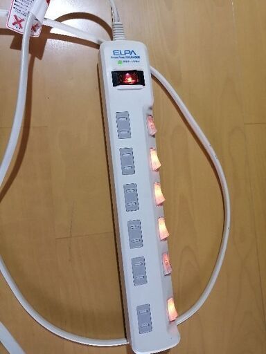 エルパ(ELPA) スイッチ付タップ コンセント 延長コード 6個口 　5m