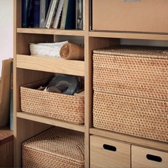 [4つで1000円] 無印良品 MUJI 重なるラタン蓋付きの画像