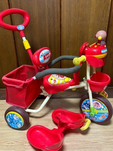アンパンマン　ブザー付きおでかけ三輪車　デラックスⅡ 説明書、付属品有り