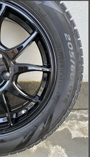 205/60R16 ピレリ アイスアシンメトリコ プラス 16インチ スタッドレスタイヤ ホイール 4本セット Gスピード G06