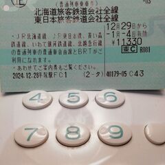 JR 北海道＆東日本パス １月３・４日利用分 １枚 ✩返却不要